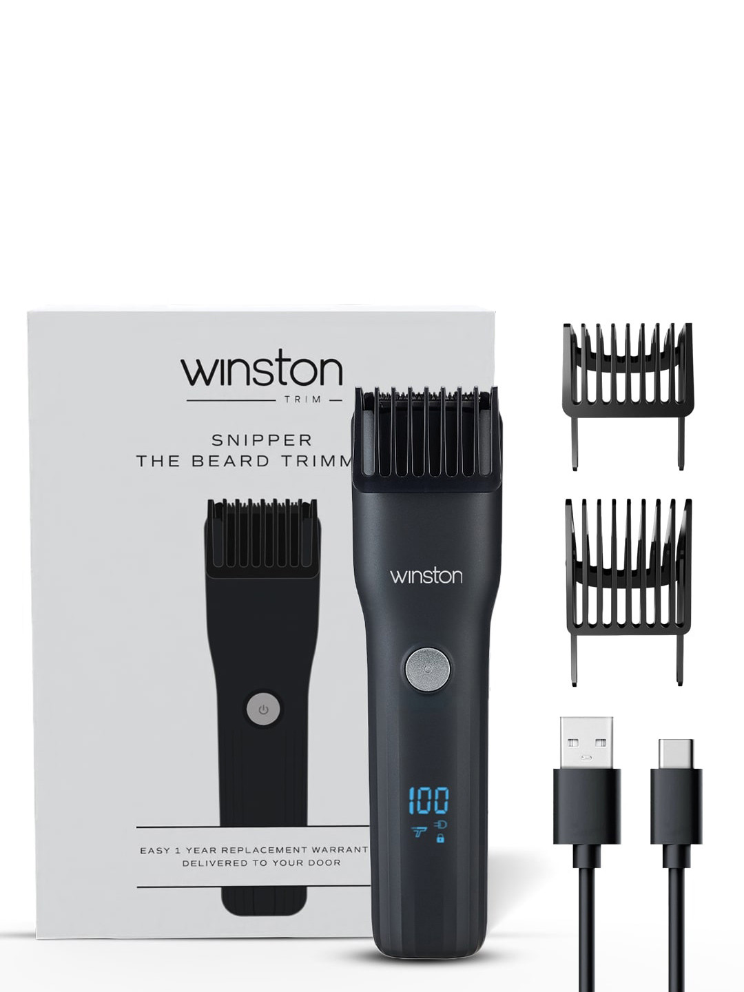 WINSTON WSBT-101 Snipper Beard Trimmer With Digital Display & Travel Lock