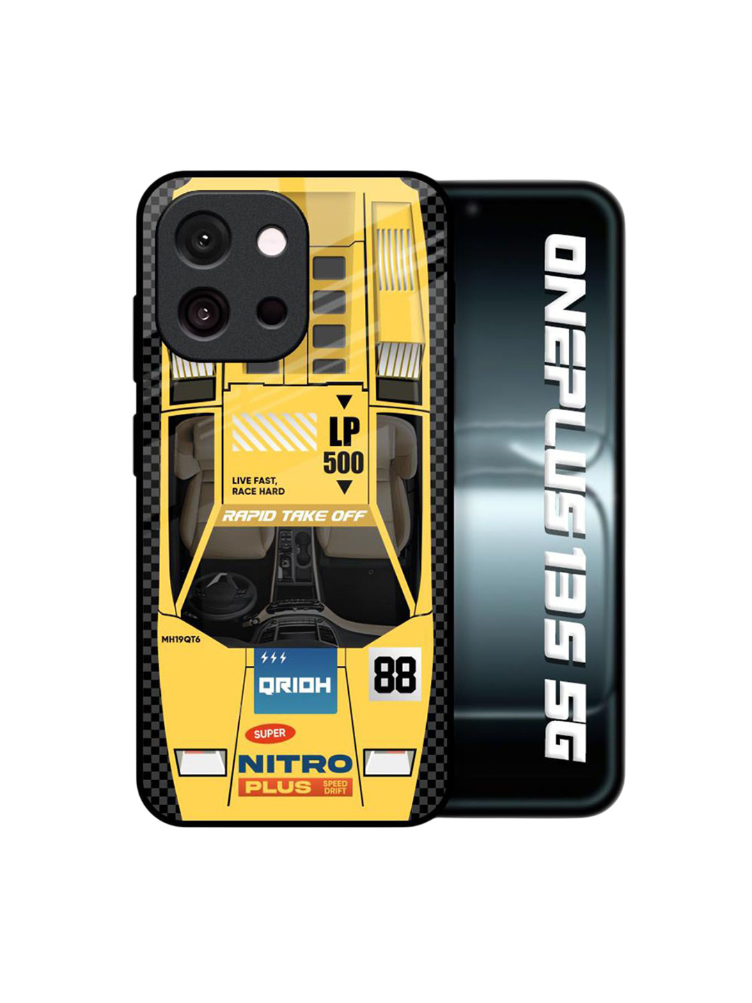 QRIOH Unisex OnePlus 13s 5G Typography Racing Car Shockproof Glass Back Case