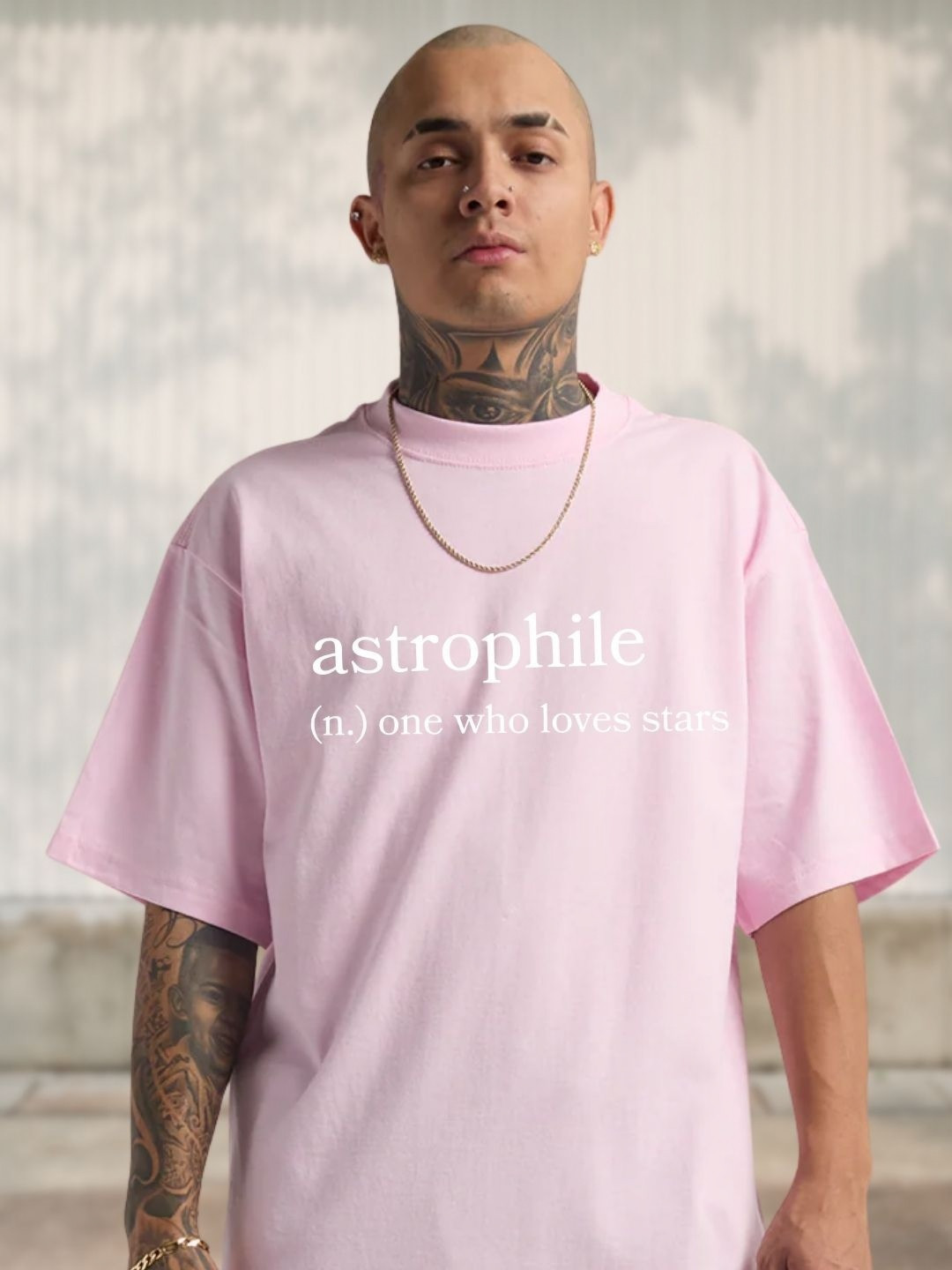 Cool Plus Men Astrophile Typography Printed Round Neck Cotton Oversized T-shirt