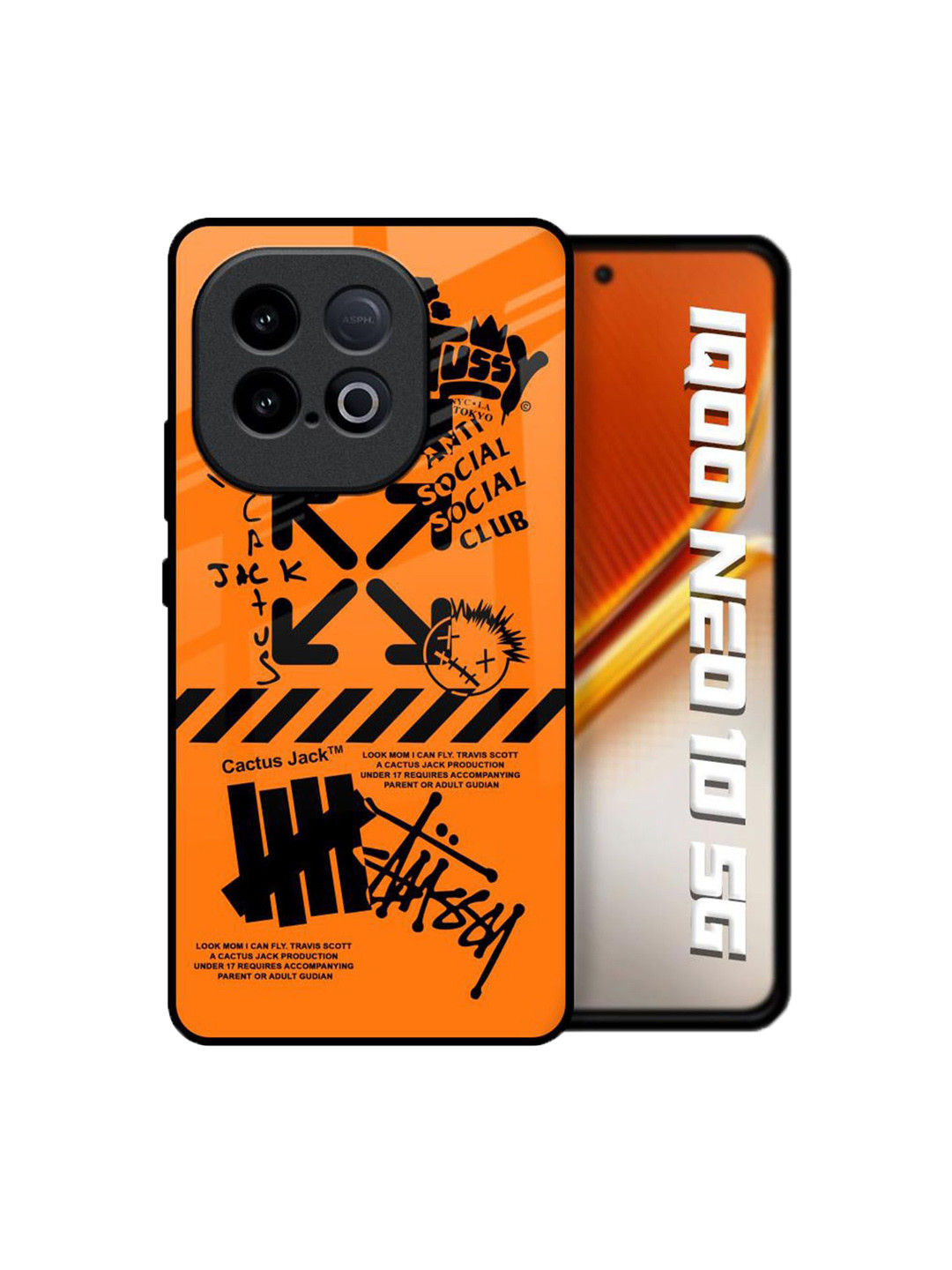 QRIOH Unisex iQOO Neo 10 5G Quirky Anti Social Club Shockproof Glass Back Case