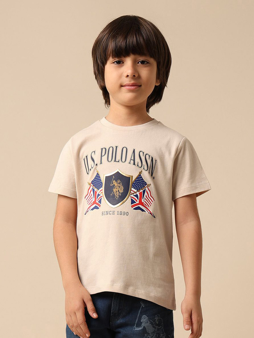 Uspa Kids Boys Graphic Printed Pure Cotton T-shirt