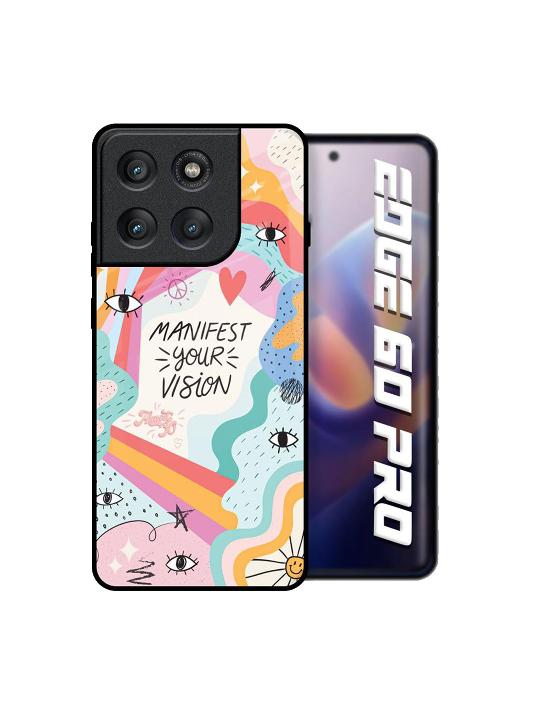 QRIOH Unisex Motorola Edge 60 Pro Quirky Vision Manifest Shockproof Glass Back Case
