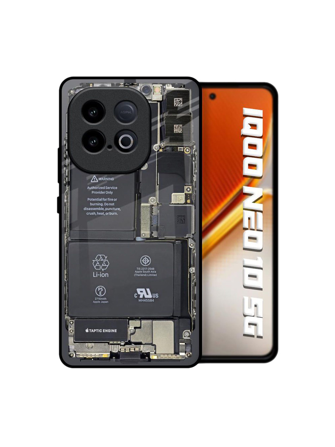 QRIOH Unisex iQOO Neo 10 5G Typography Skeleton Inside Shockproof Glass Back Case