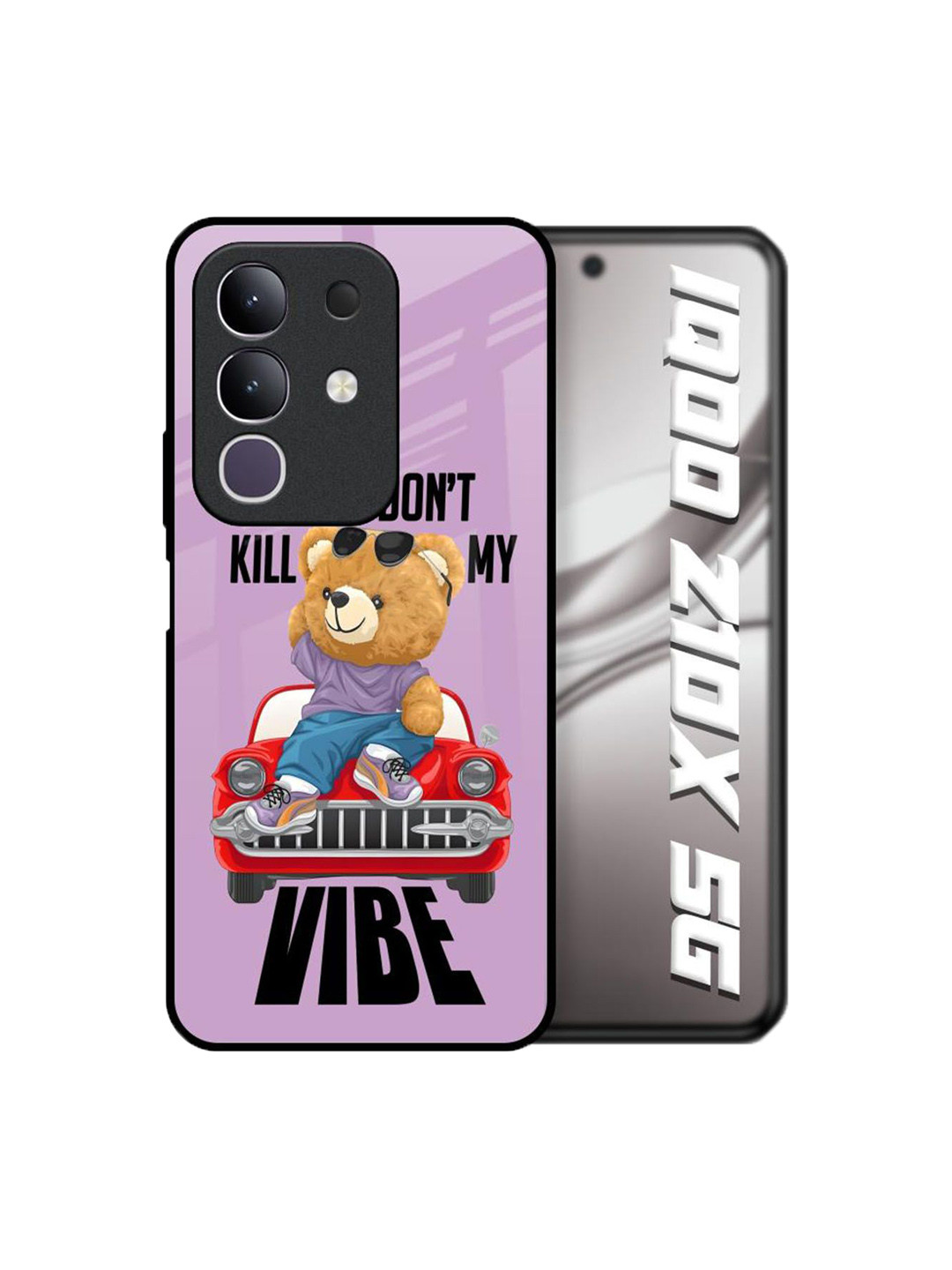 QRIOH Unisex IQOO Z10x 5G Typography Don't Kill My Vibe Shockproof Glass Back Case