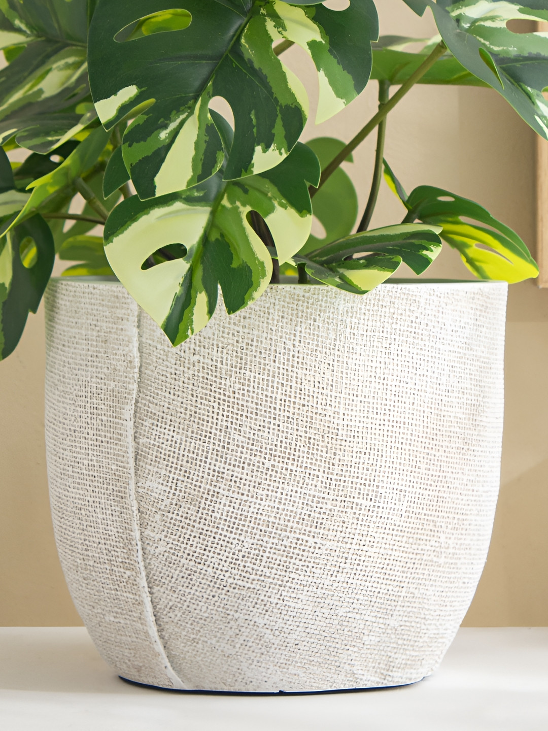 Home Centre Fawn Beige Textured Planter