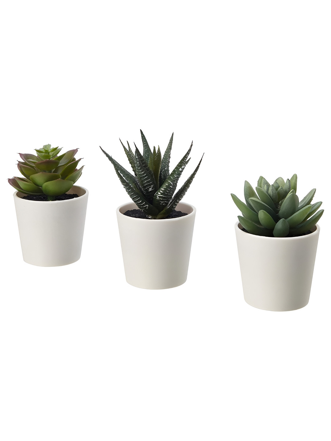 paperi White 3 Pieces Succulent Artificial Plants With Pot