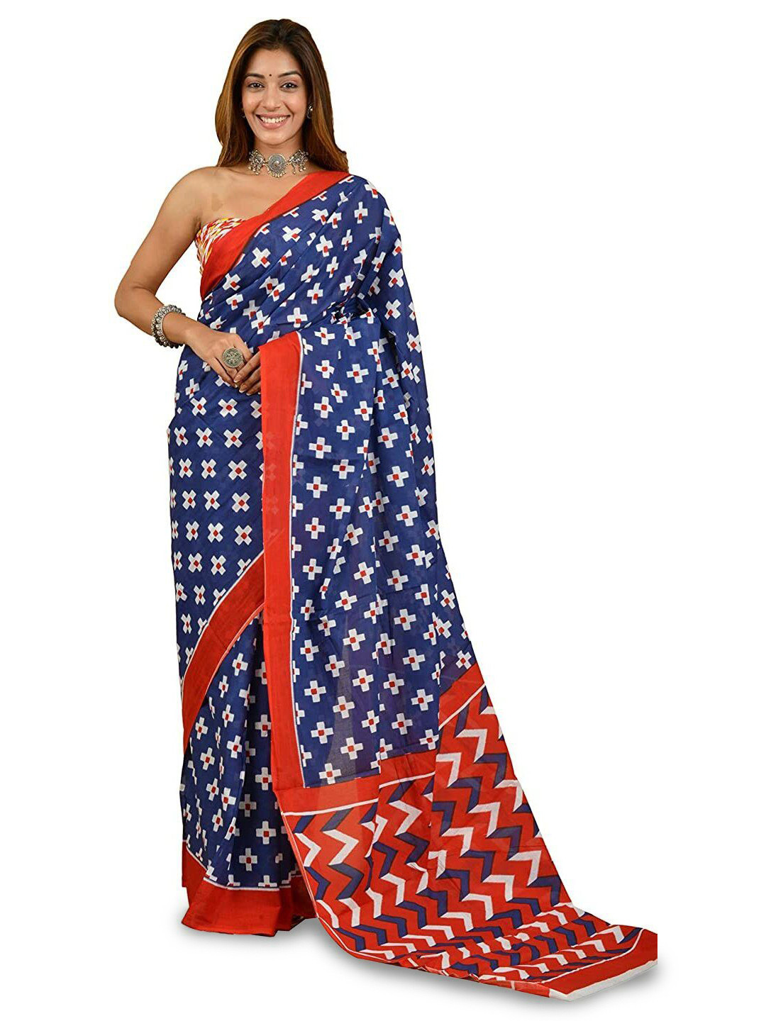 Craft Musium Block Printed Pure Cotton Saree