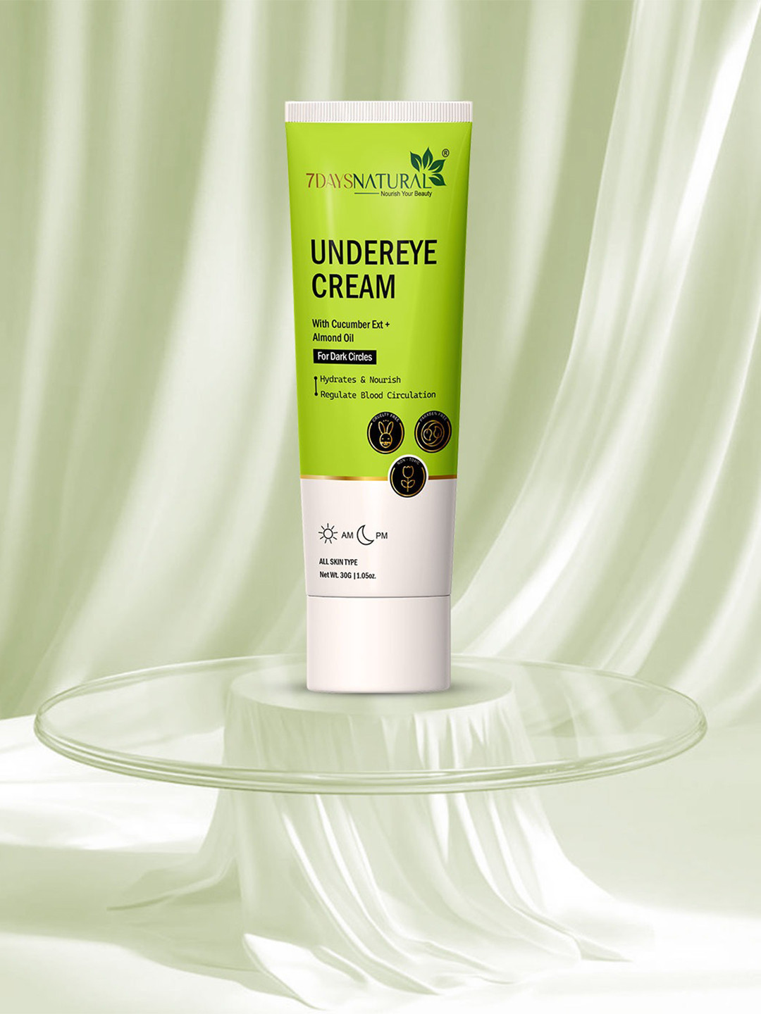 7DAYSNATURAL Natural Under Eye Cream With Cucumber Extract & Vitamin E - 30g