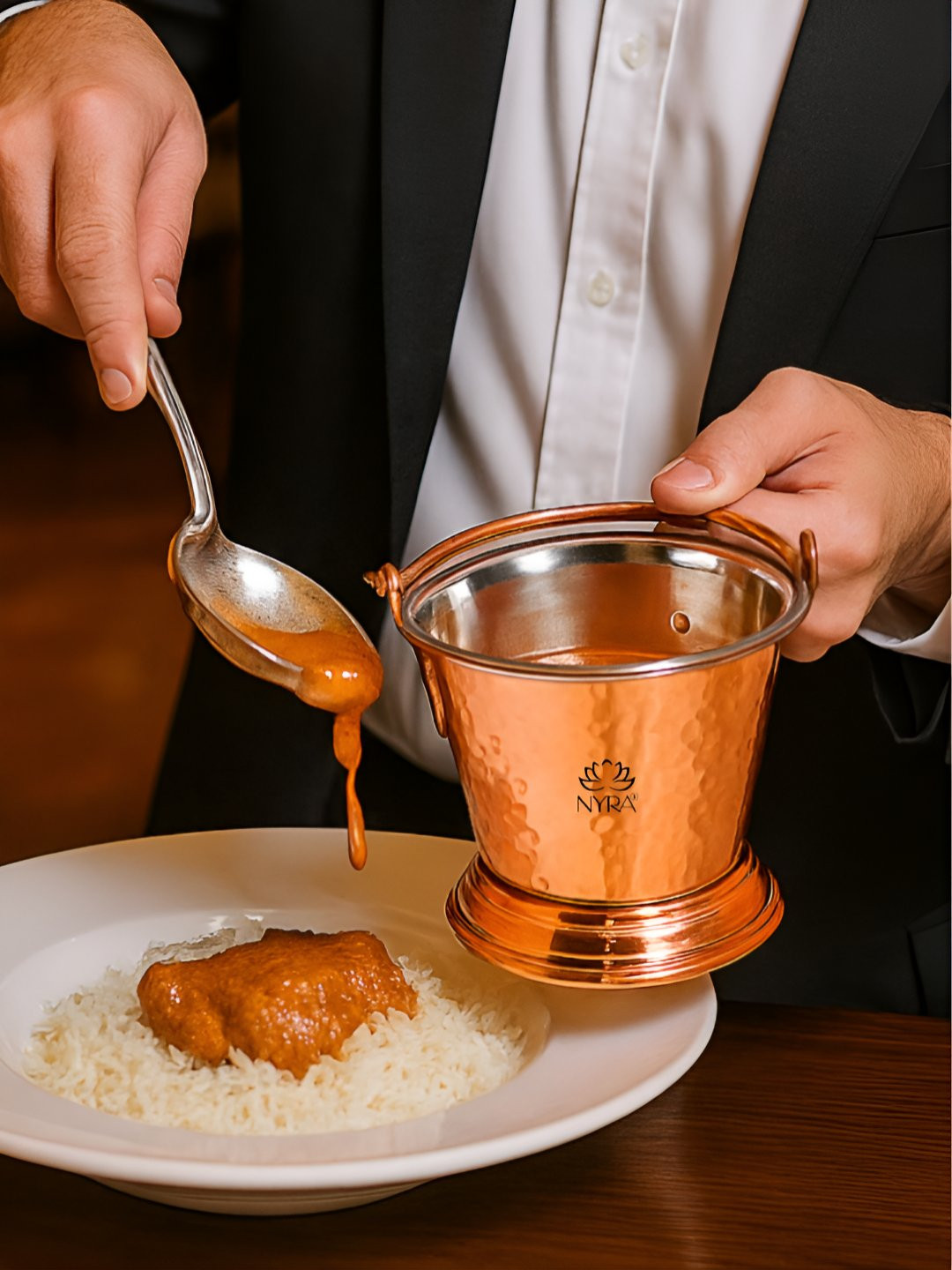 Nyra Kitchenware Rose Gold Toned Stainless Steel Easy to Clean Serving Bucket  - 350ml