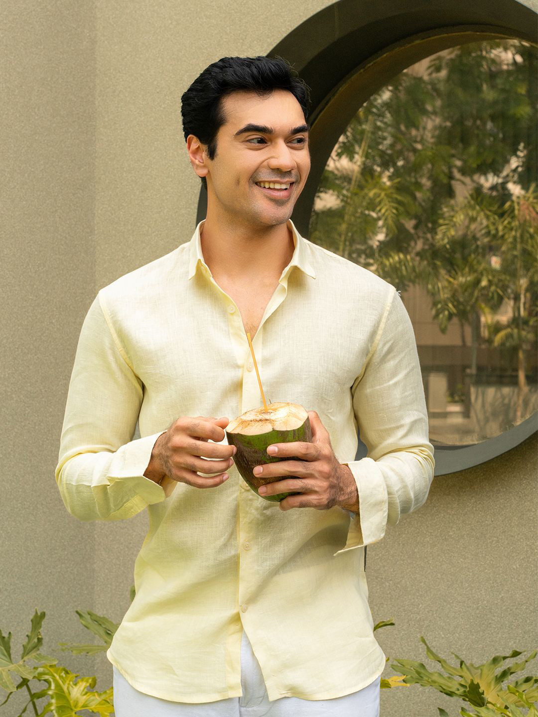 VELLURE Men Pure Linen Full Sleeve Shirt