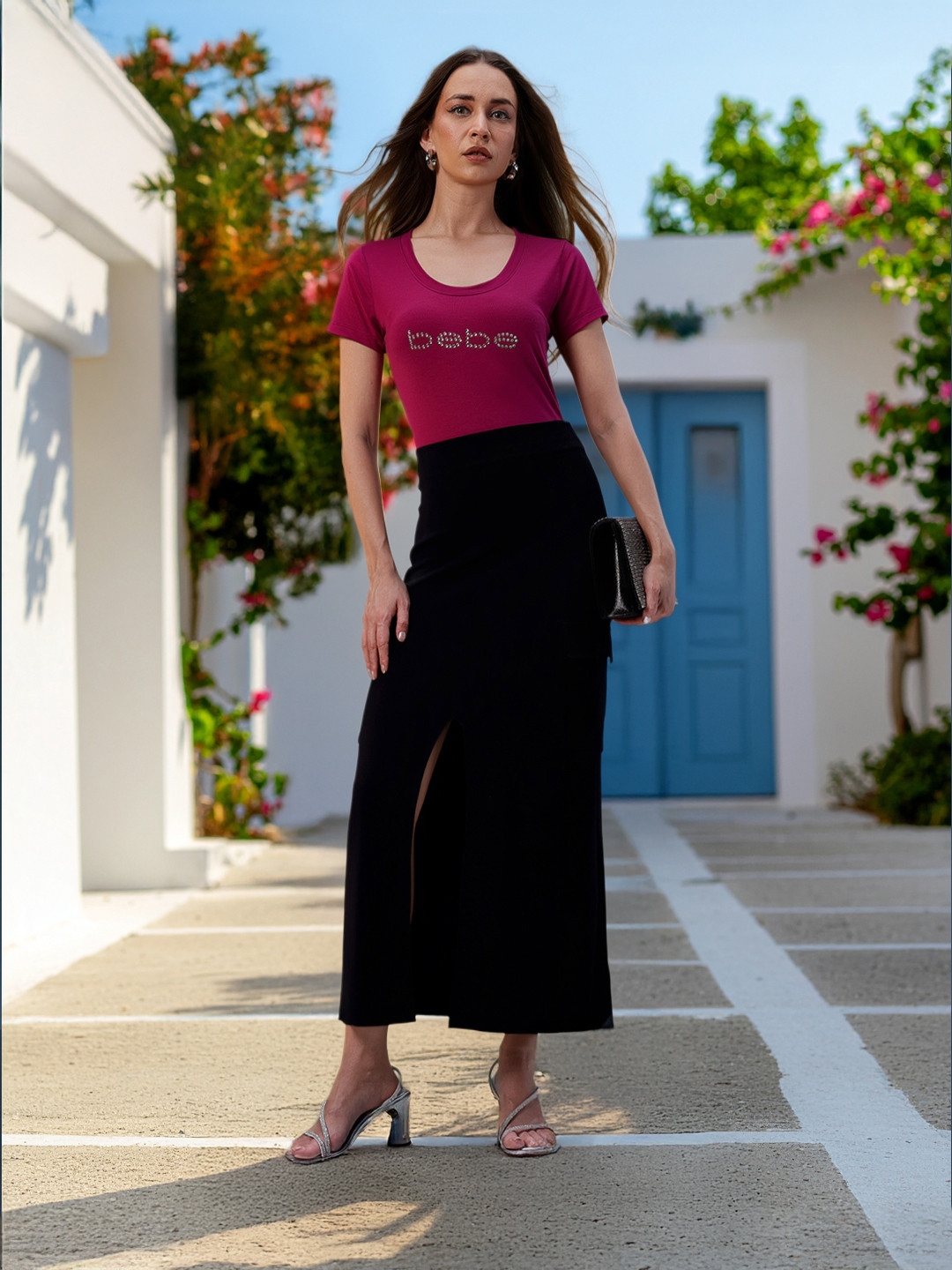 bebe Season Staples Brand Logo T-shirt