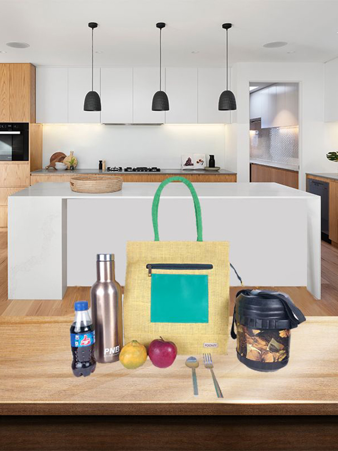 FOONTY Textured Eco Friendly Jute Lunch bags