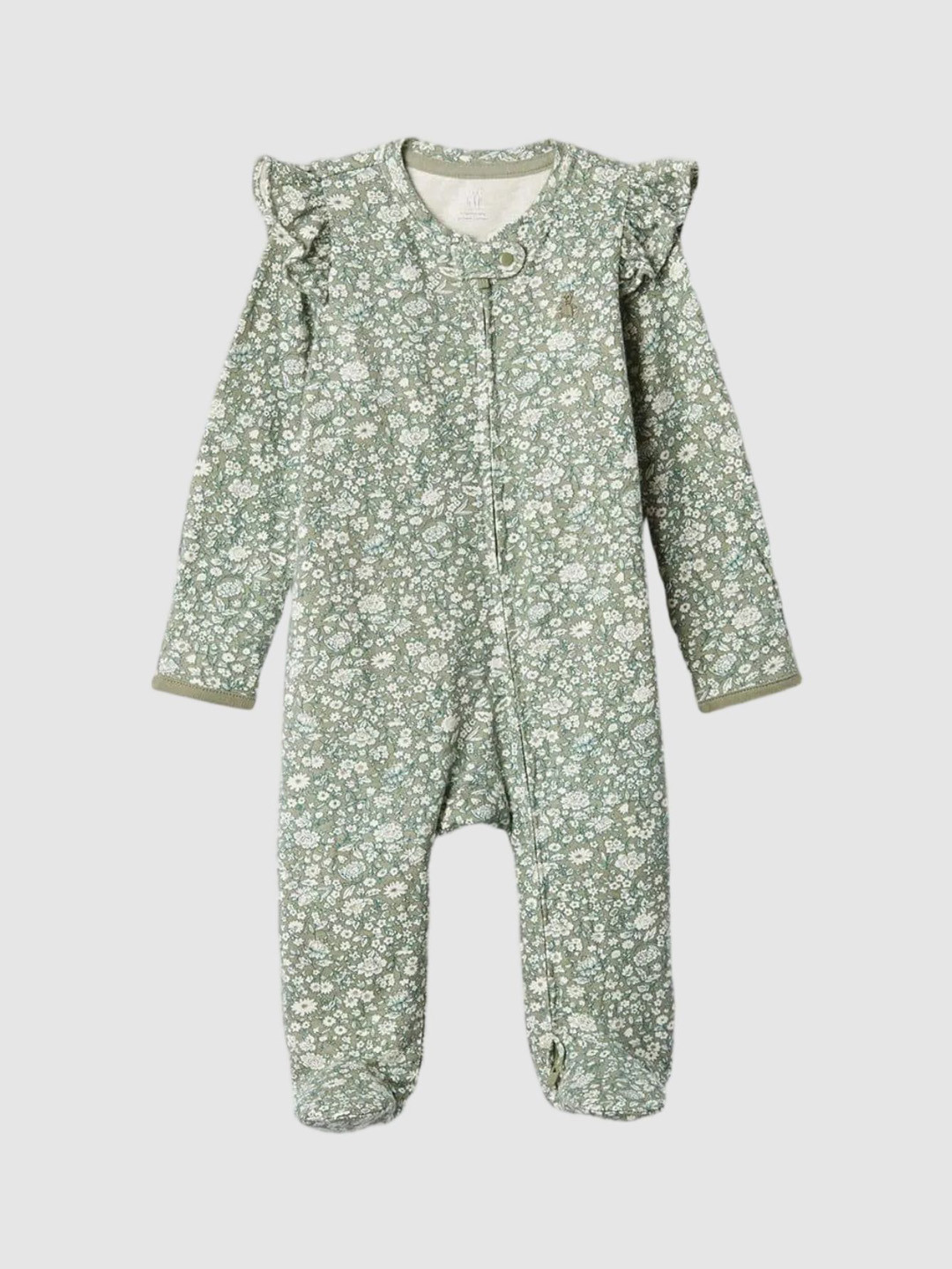 GAP Infant Girls Floral Printed Round Neck Sleepsuit