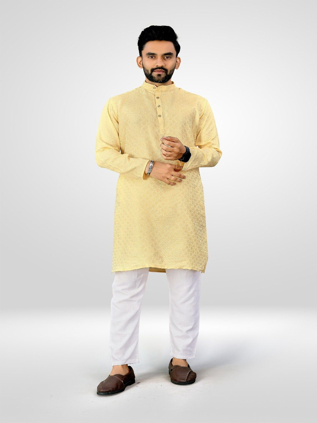 ETHNICSUTRA Men Woven Design Kurta