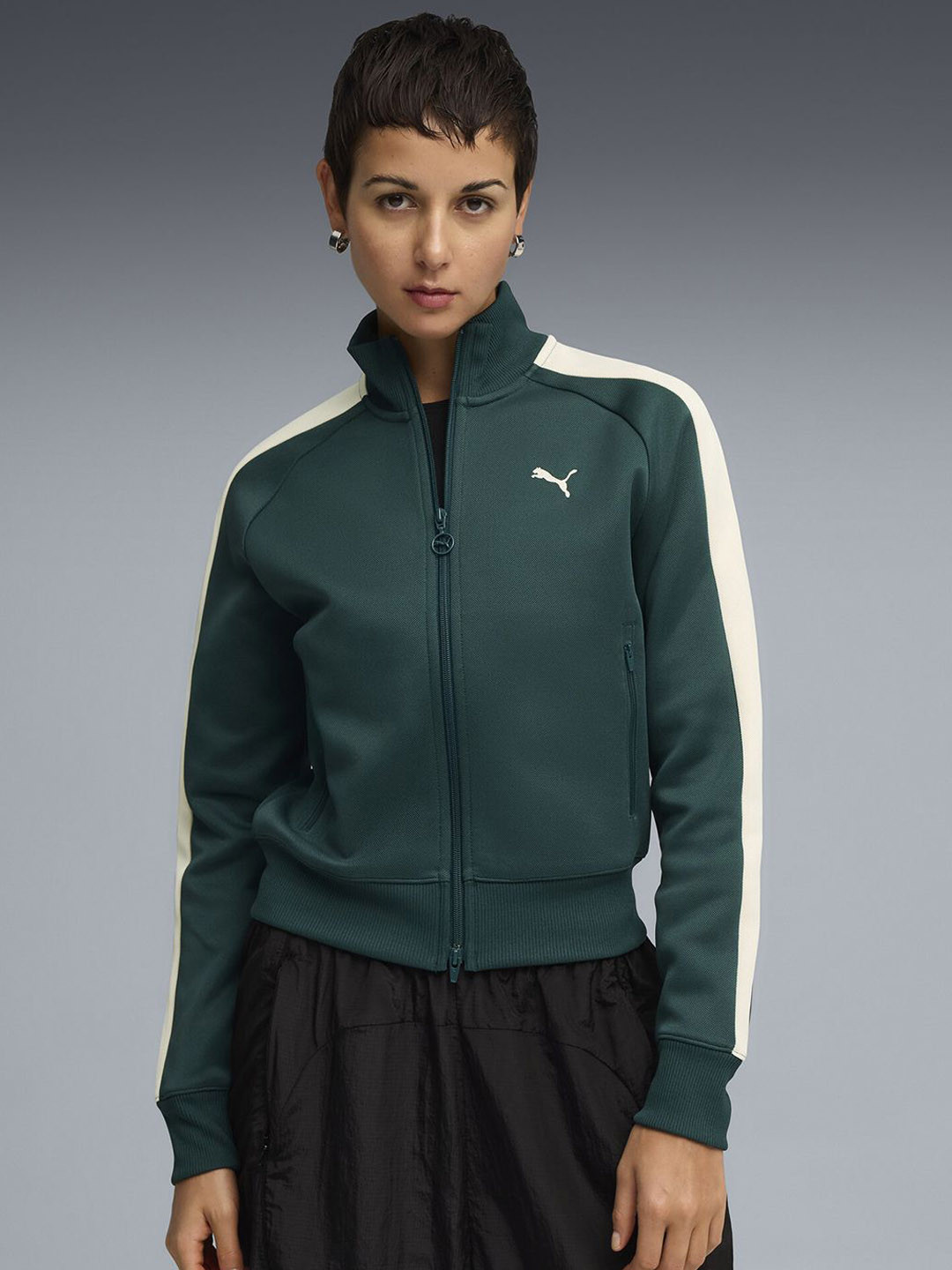 Puma Women T7 ALWAYS Mock Collar Colourblocked Bomber Jacket
