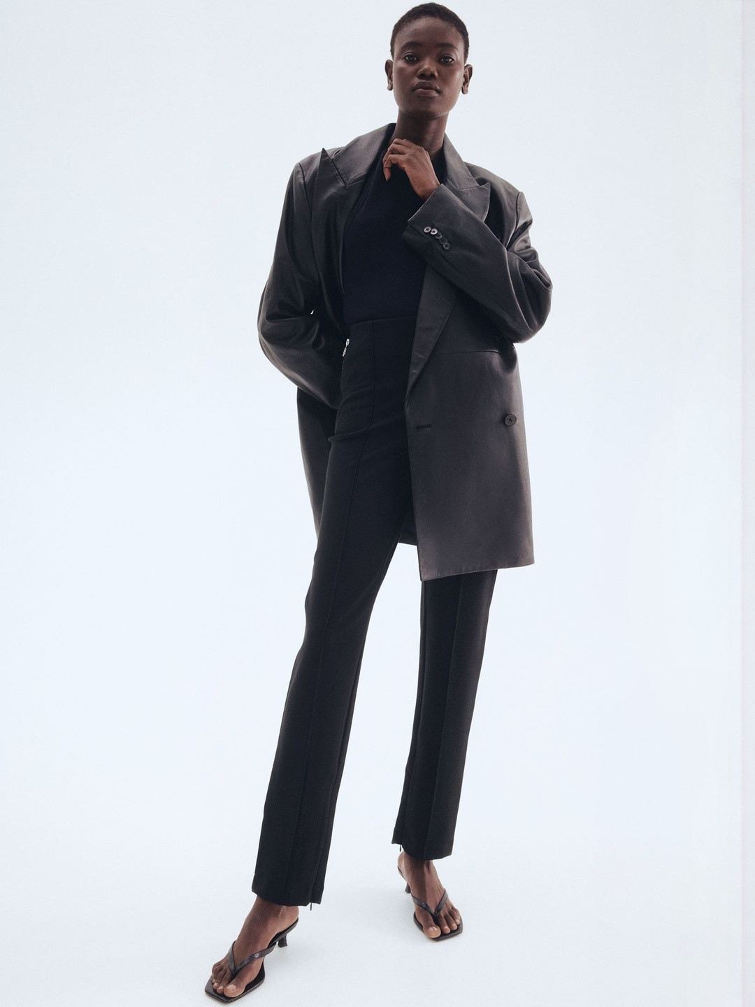 H&M Zip-Hem Interlock Trousers