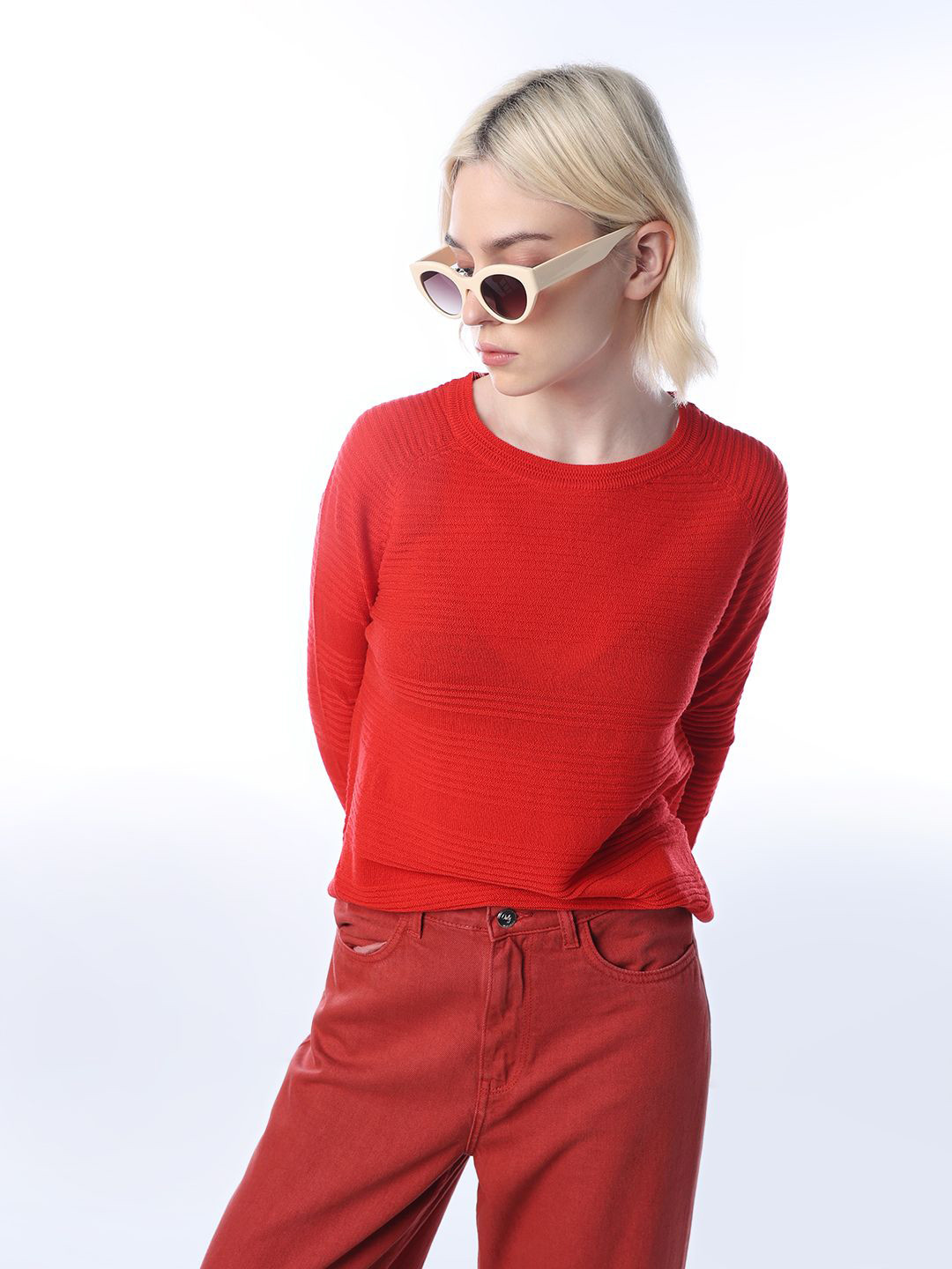 ONLY Women Self Design Pullover Sweaters