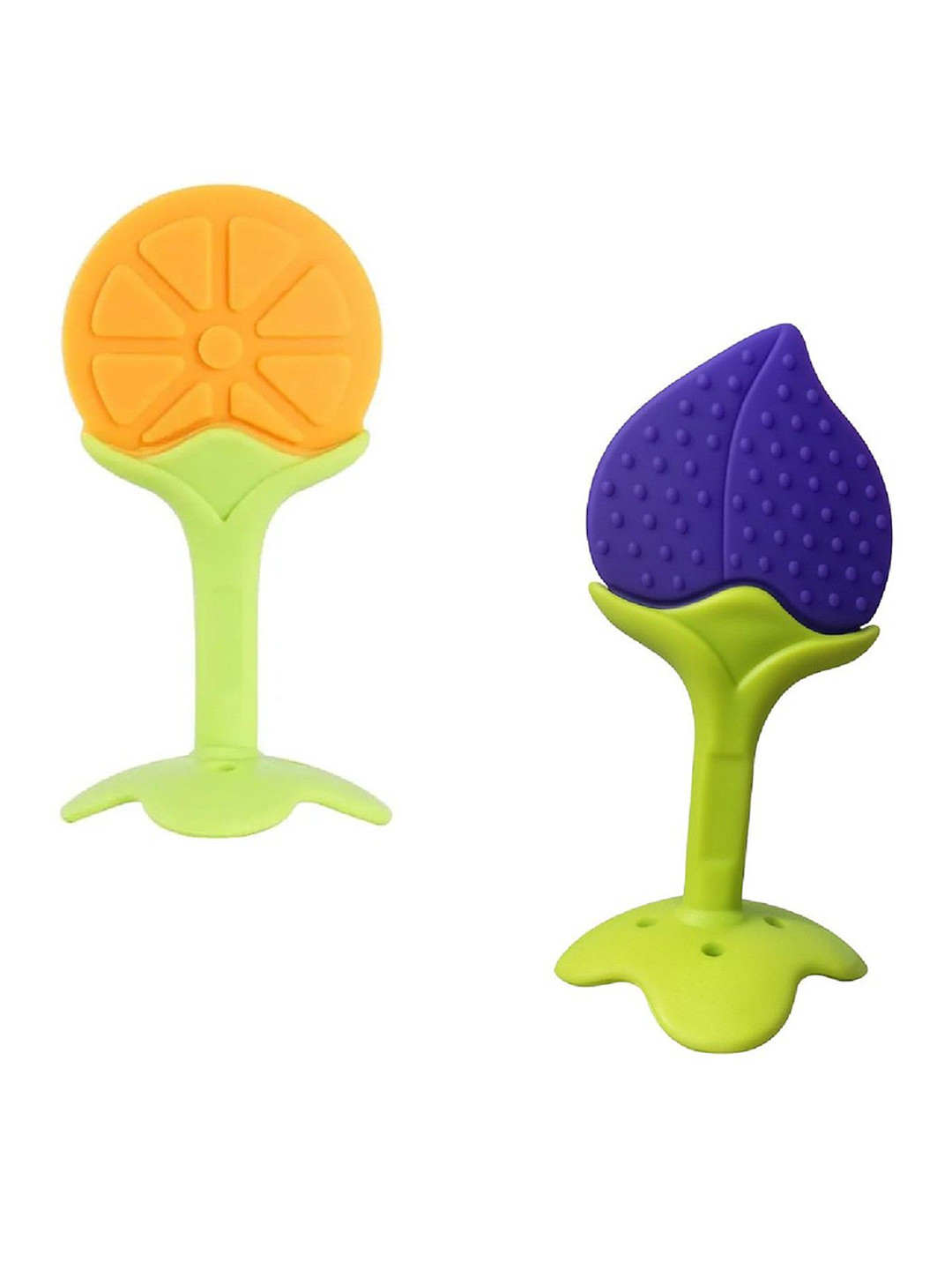 Kalra Magic Kids Pack of 2 Yellow & Green Fruit Shape Baby Teether