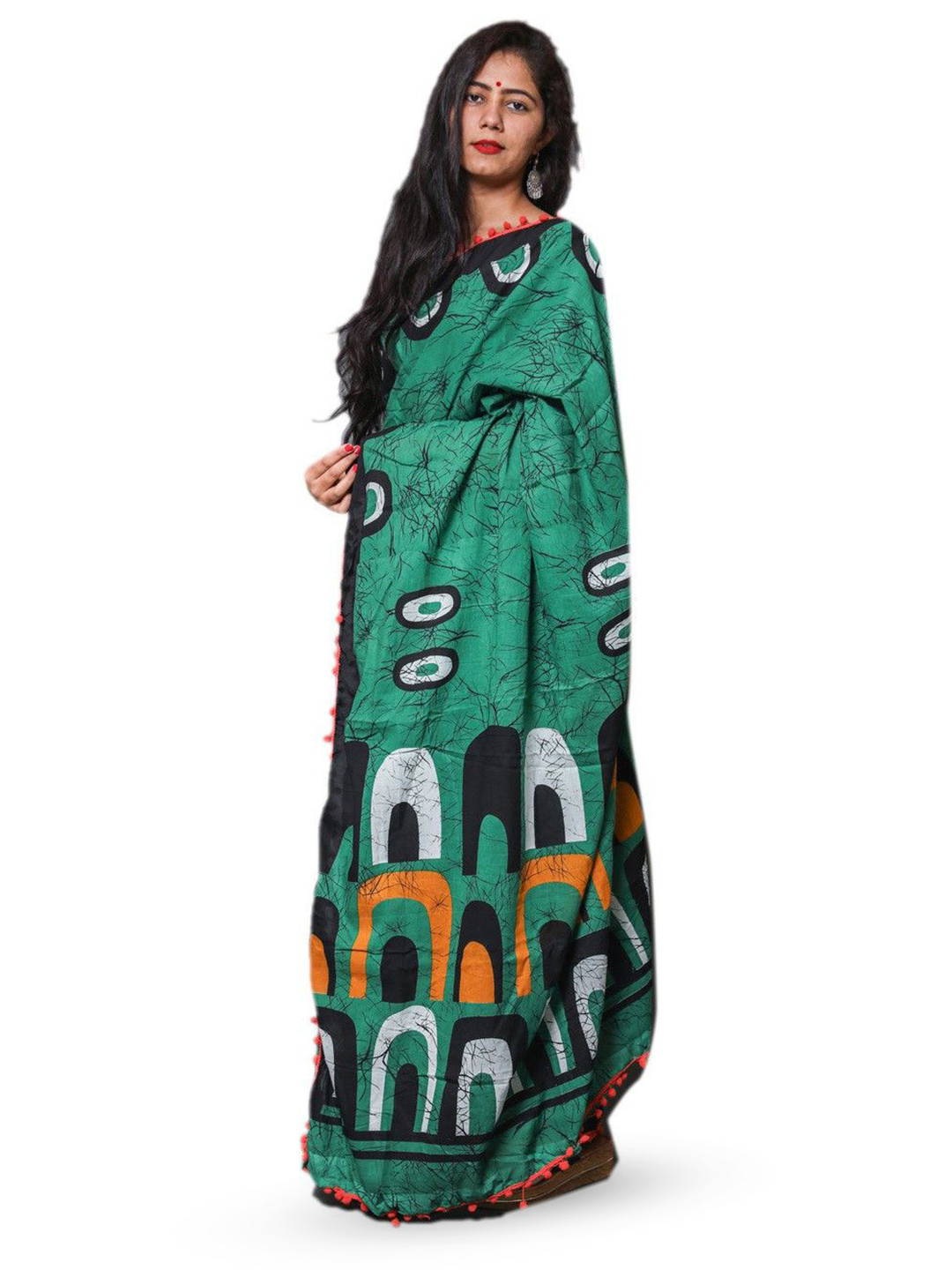 Craft Musium Hand Block Printed Pure Cotton Saree