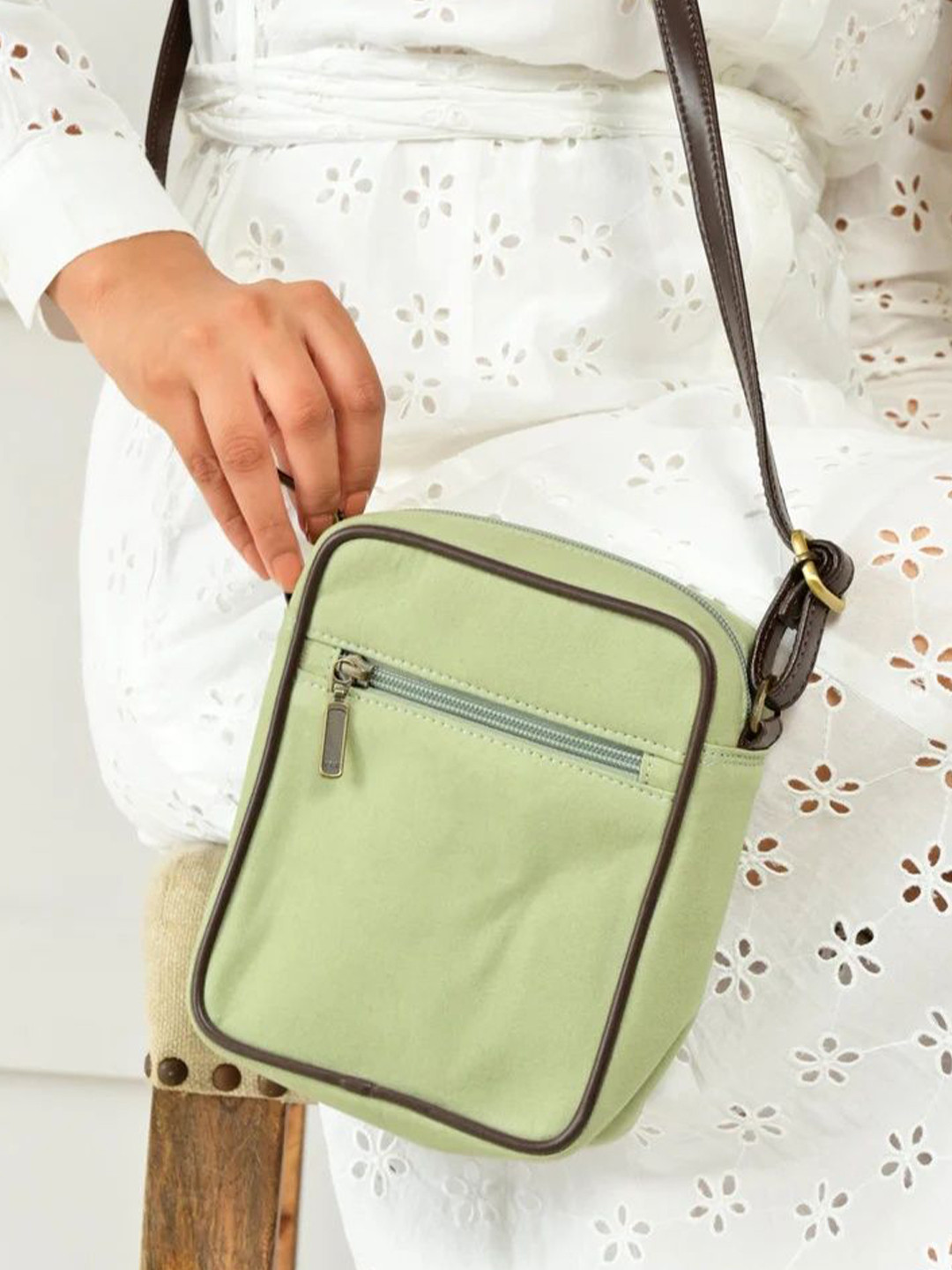 Needles Play Women Solid Crossbody Sling Bag