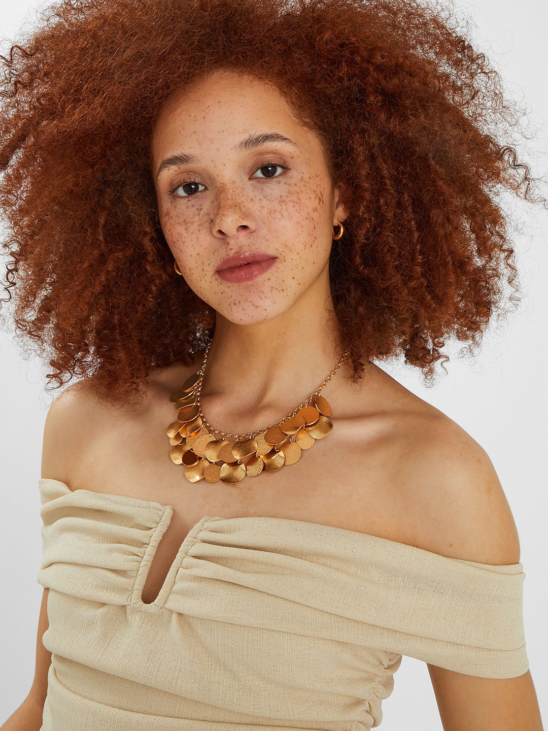 Accessorize Layered Disc Statement Necklace