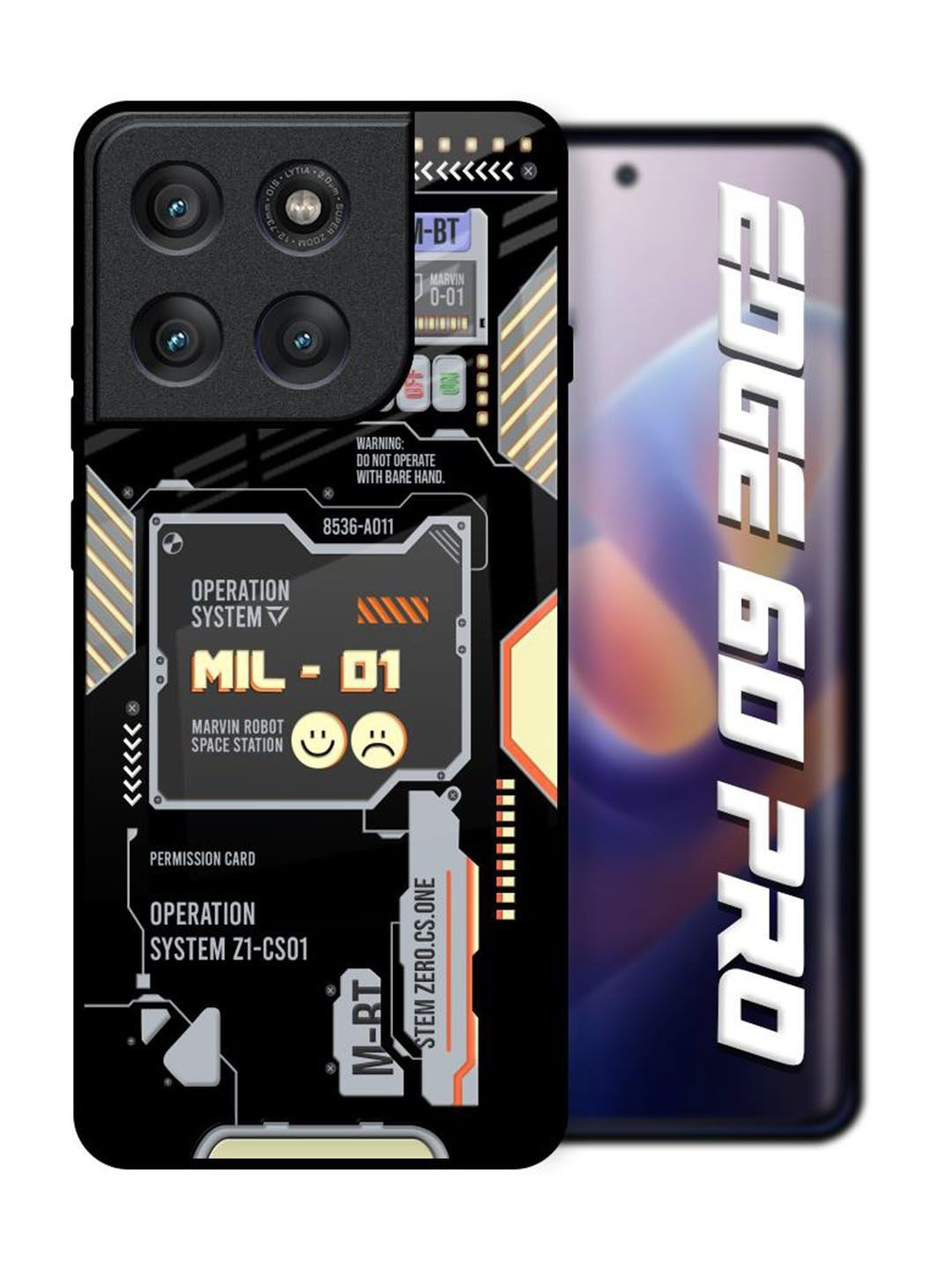 QRIOH Printed Motorola Edge 60 Pro  Exposed Parts Glass Back Case Mobile Accessories