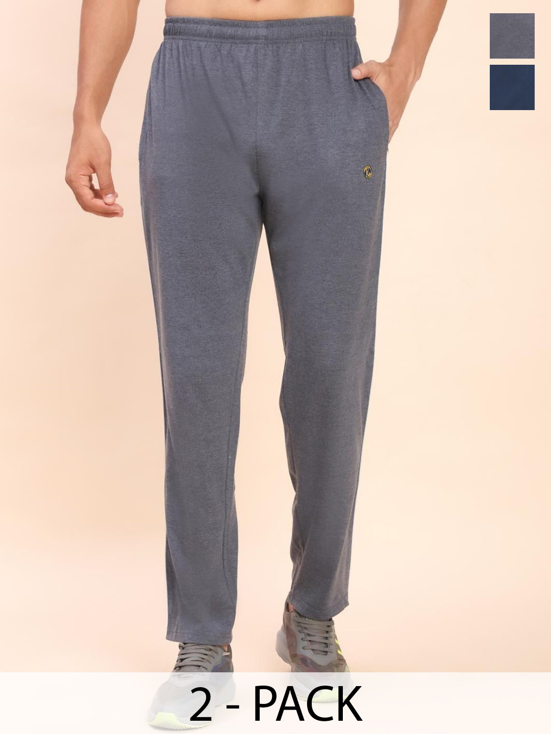 RELIGHT WEARS Men Pack Of 2 Regular Fit Mid Rise Side Track Pants