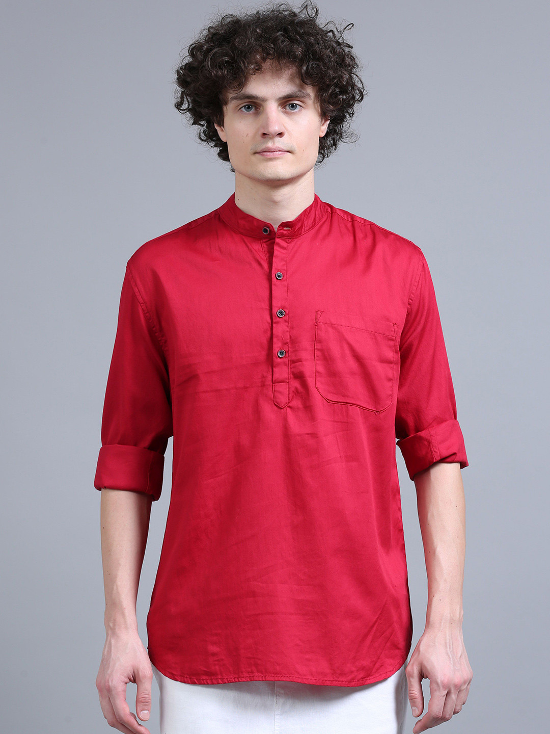 Proword Men Solid Pure Cotton Straight Kurta