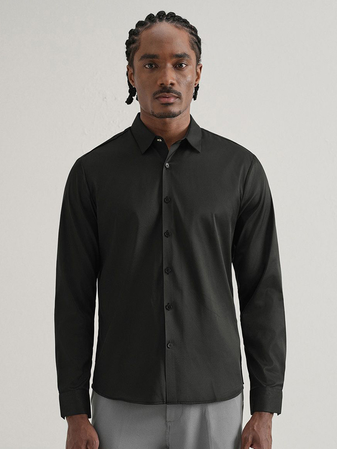 Banana Club Men Plain Stitchless Placket Shirt