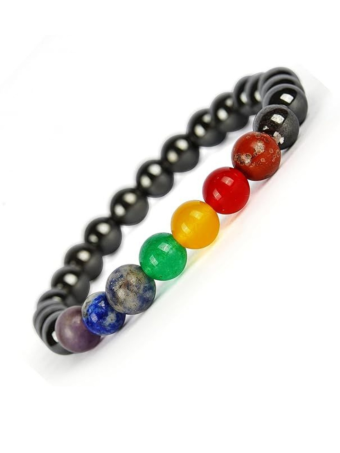 Gemsmantra Unisex Hematite 7 Chakra Bracelet