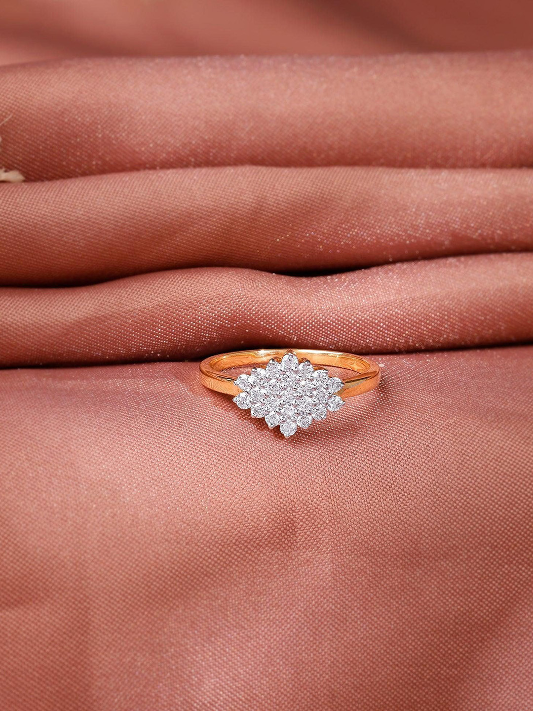 GIVA Women Gold Caprese Diamond Ring-1.71 gms