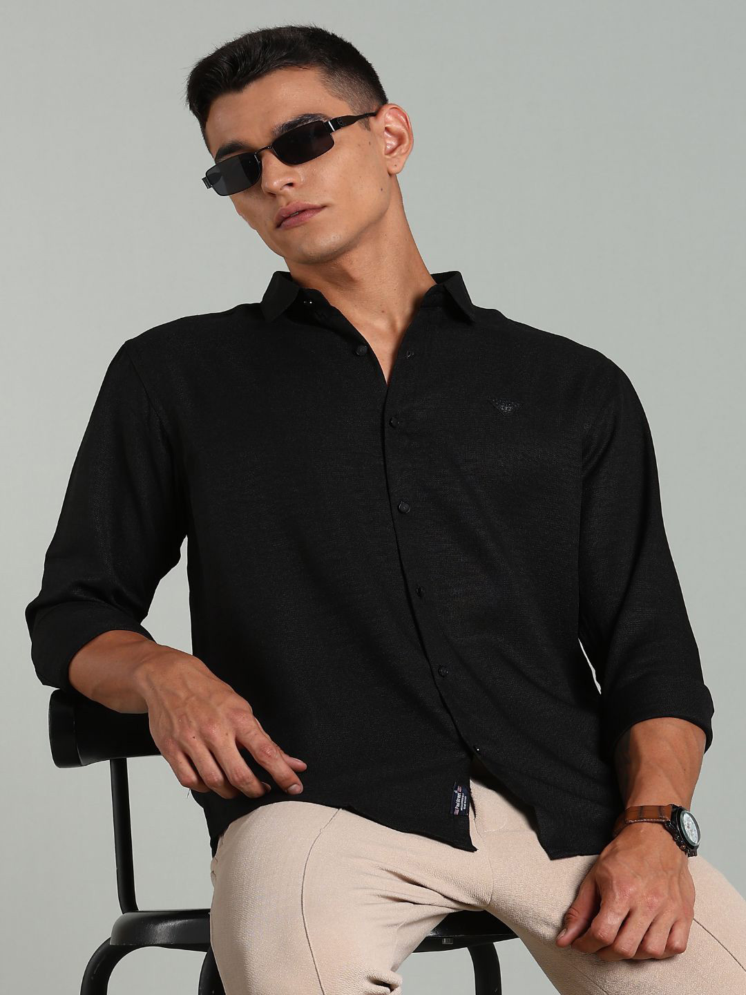 PAUL STREET Men India Slim Tailored Fit Solid Spread Collar Casual Shirt