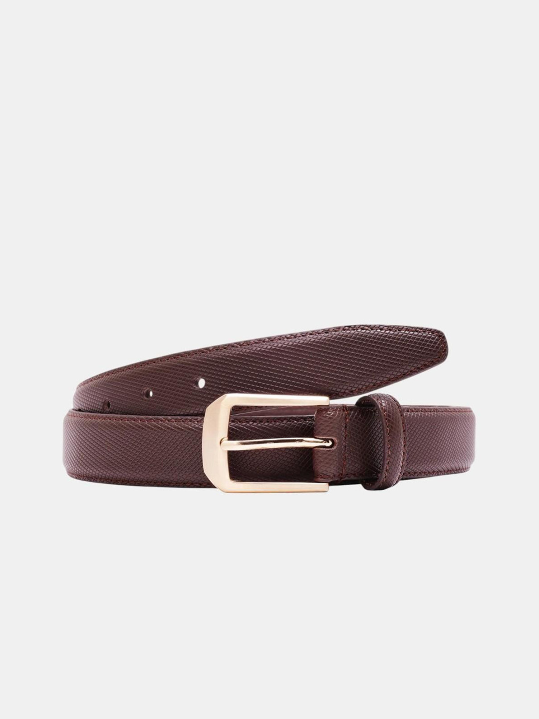 RARE RABBIT Men Lynx Cherry Leather Belt