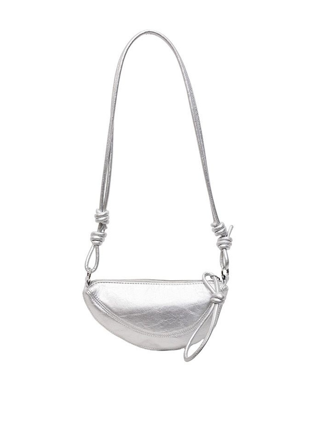 CORSICA Women PU Half Moon Silver Solid Two Handles Sling Bag