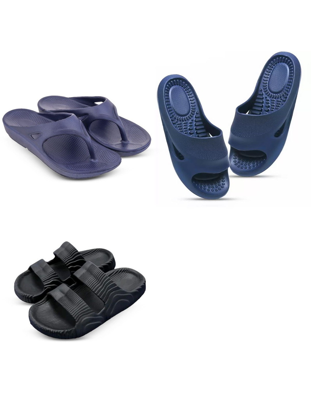 Feel alive Set Of 3 Ultra-Comfortable Thongs Flip-Flops