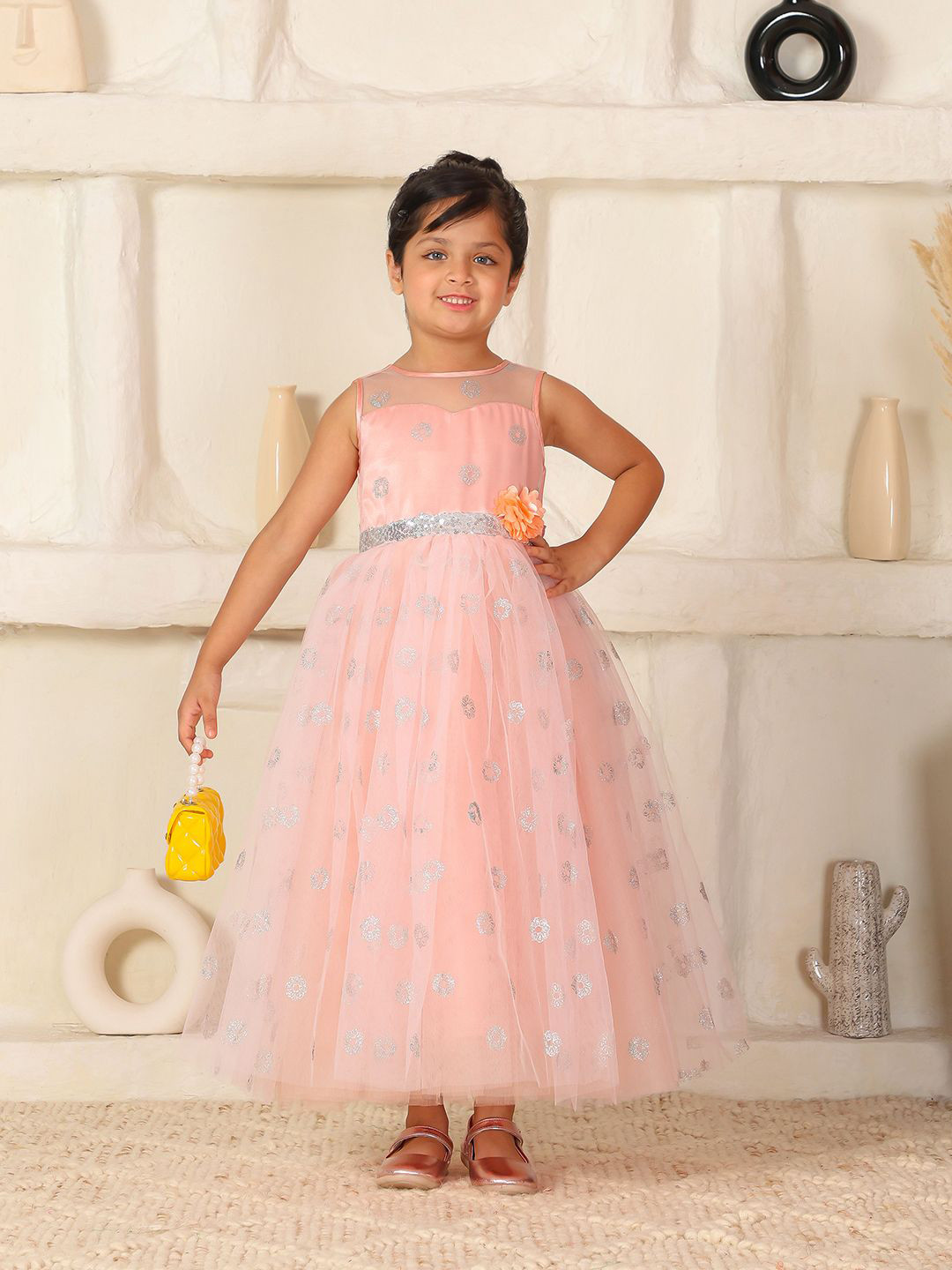 Toy Balloon kids Girls Embellished Full-Length Party Wear Dress