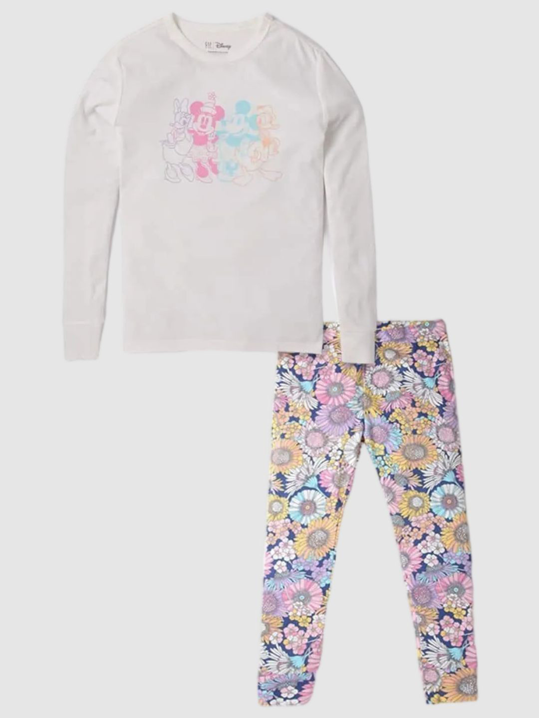 GAP Girls Character-Based Graphic Print Crew Neck Pure Cotton Clothing Set