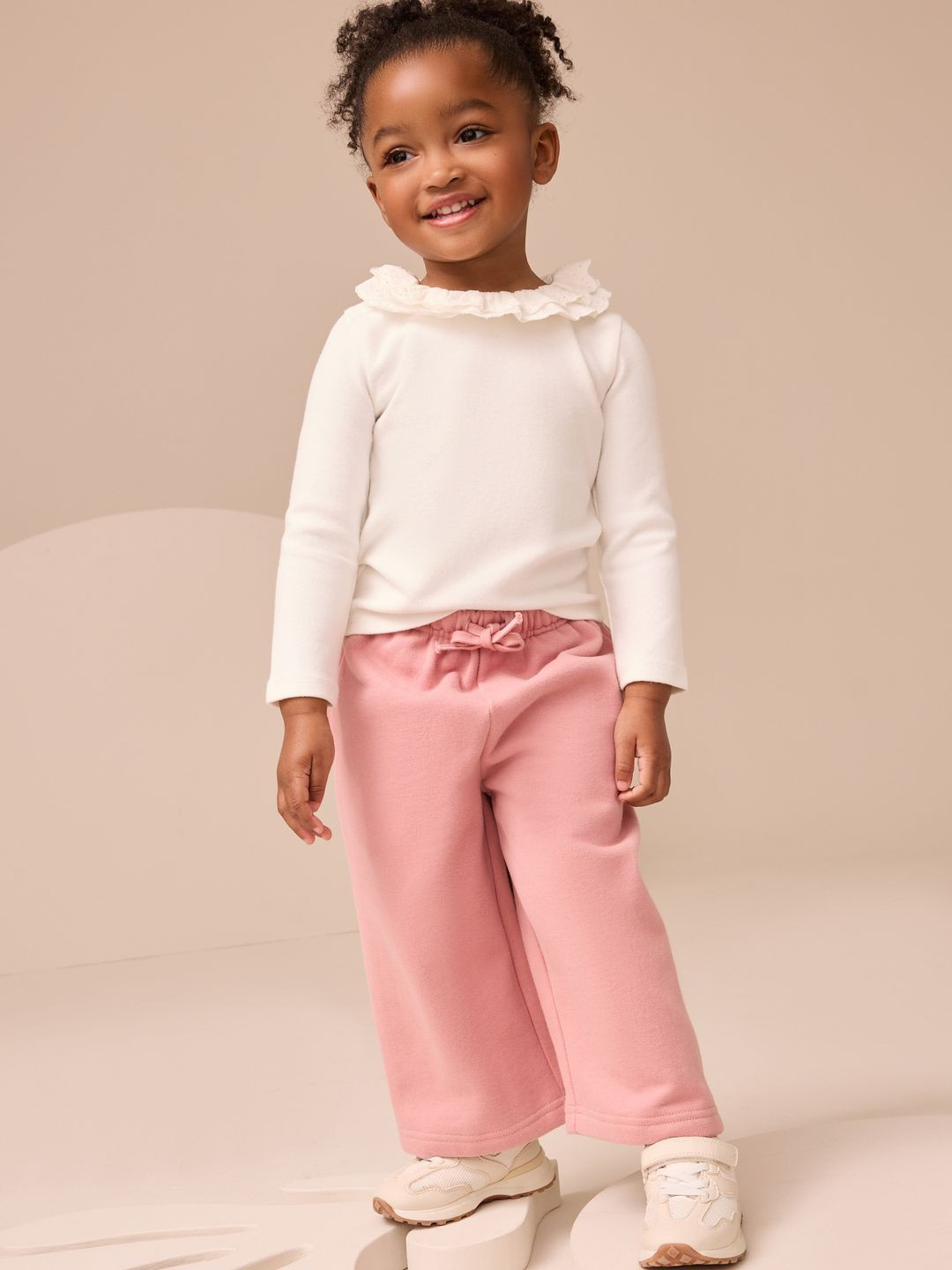 NEXT Girls Solid Top with Ruffle Detailing Neckline