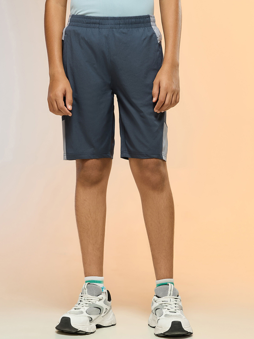 Technosport Boys Slim Fit Colorblock Sports Shorts with TS FLEXI for Running, Comfort