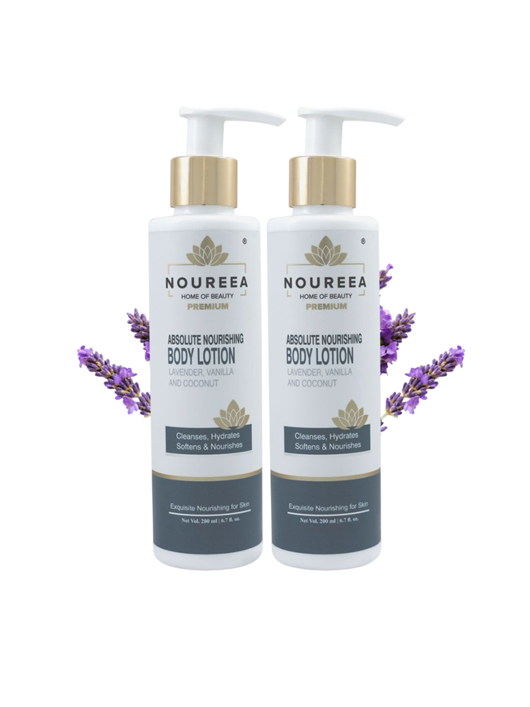 Noureea Set Of 2 Absolute Nourishing Body Lotion With Vanilla & Lavender - 200 ml Each