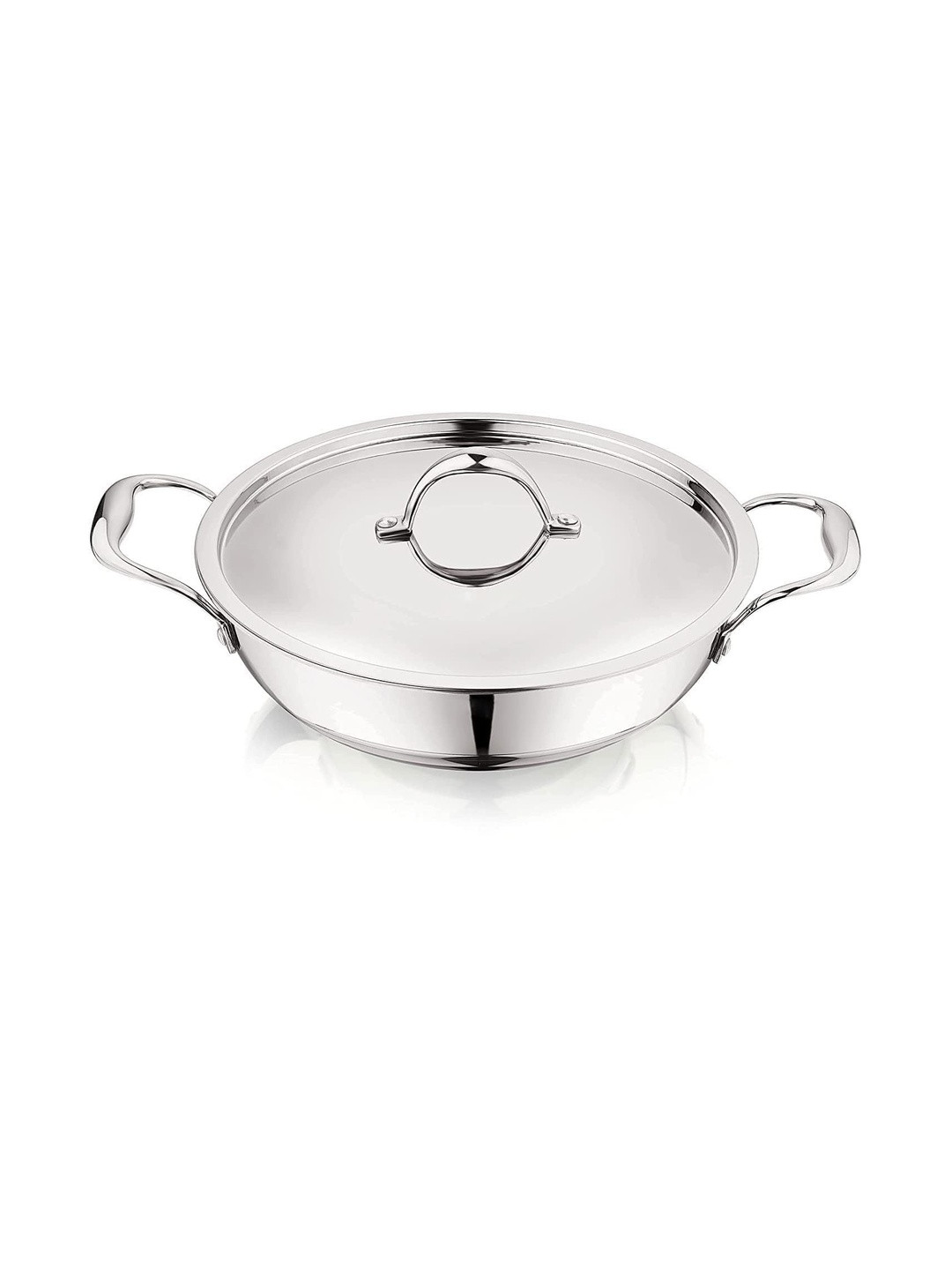 Prabha Stainless Steel Ultima Heavy Base Triply Kadai with lid 5.5 L
