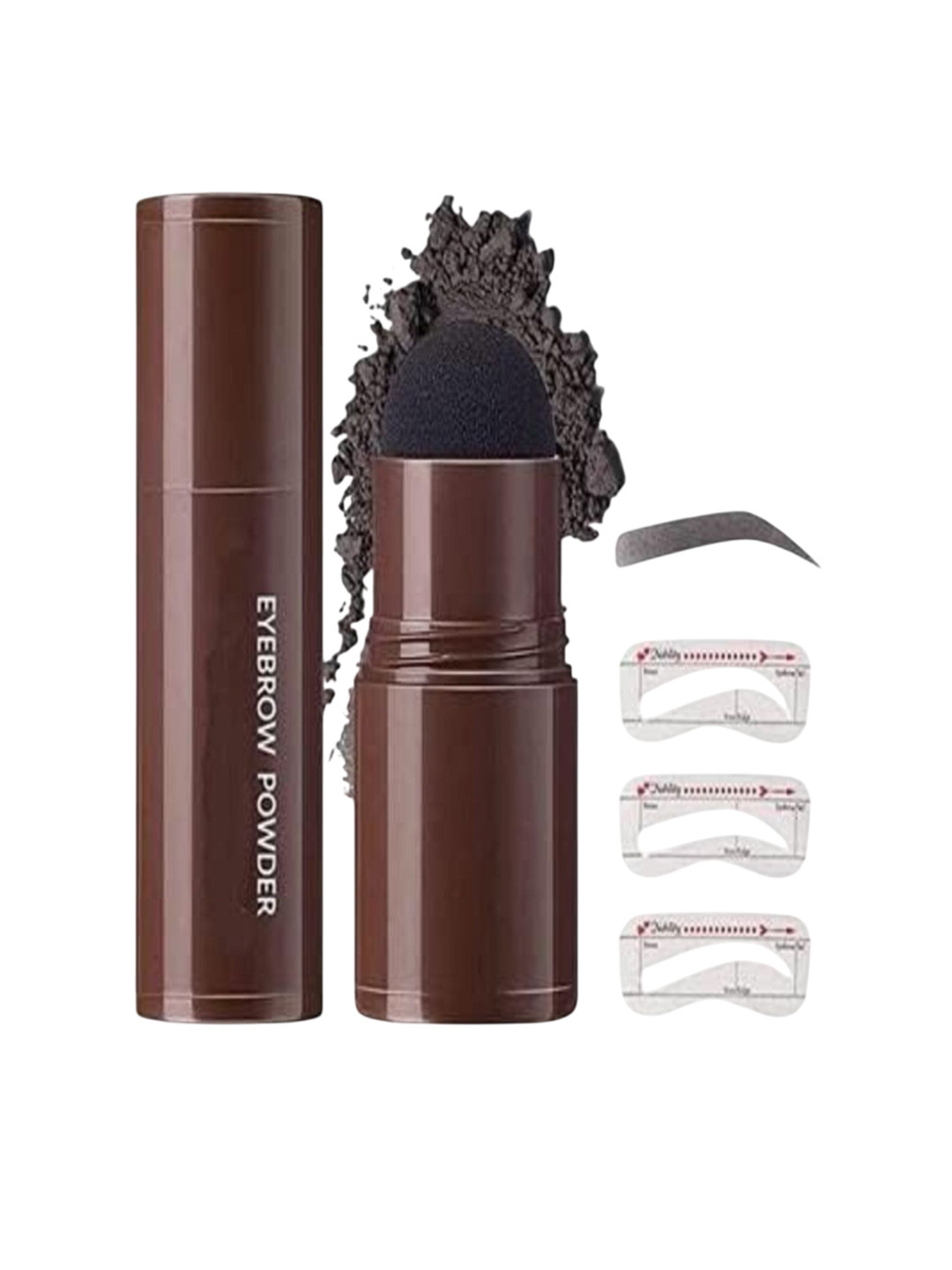 Butch Natural Hairline Powder Stick With Eyebrow Stamp - 1.2 g - Black