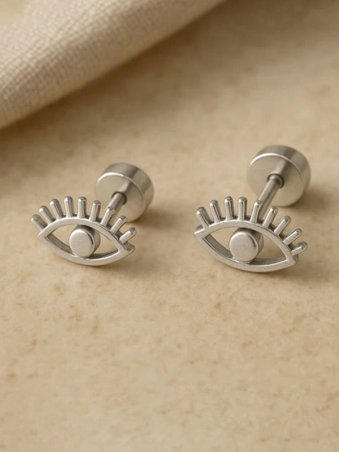 Anushka Jain Jewellery 925 Sterling Silver Classic Evil Eye Studs Earrings