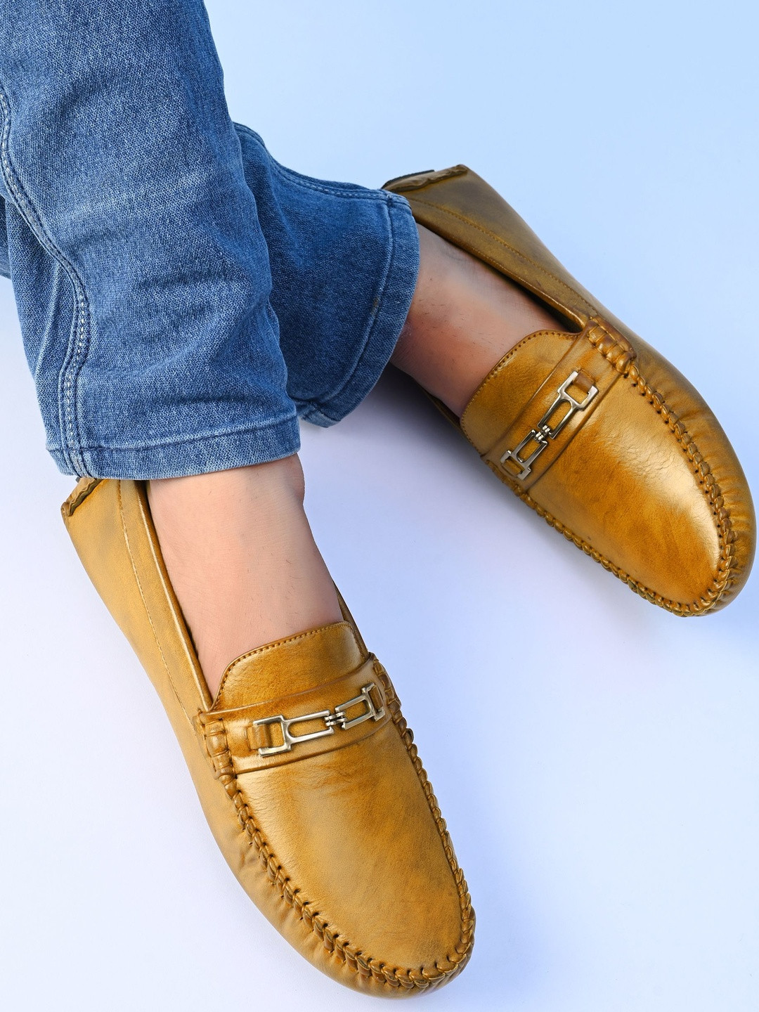 HERE&NOW Men Beige Synthetic Leather Loafers