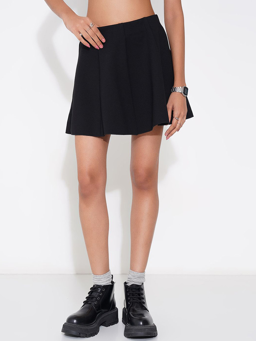 SF JEANS by Pantaloons Women Panelled A-line Mid Rise Mini Skirt