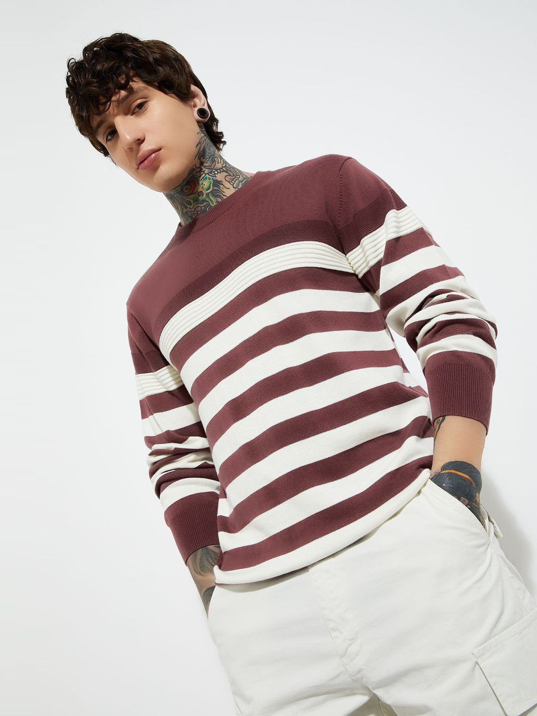 max Men Striped Pullover