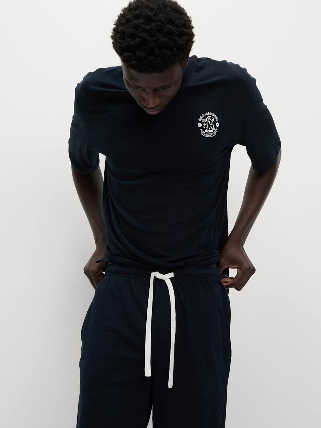 Marks & Spencer Men Pure Cotton Dad Dancing Printed Night suit