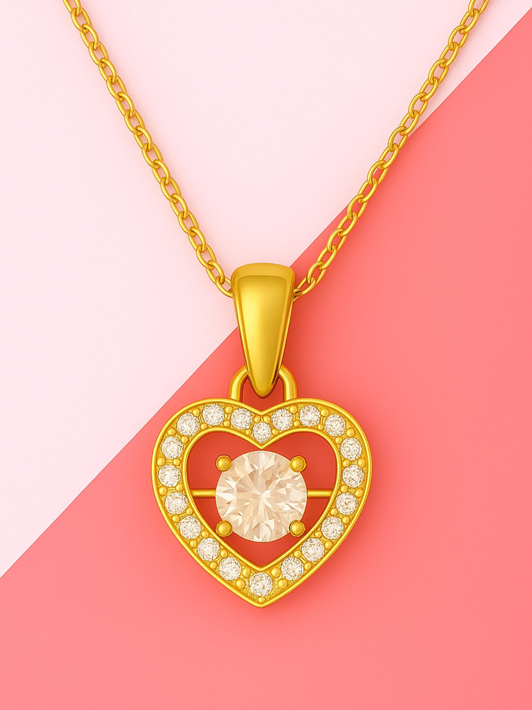 Zisthi 925 Sterling Silver Dancing Diamond Heart Pendant