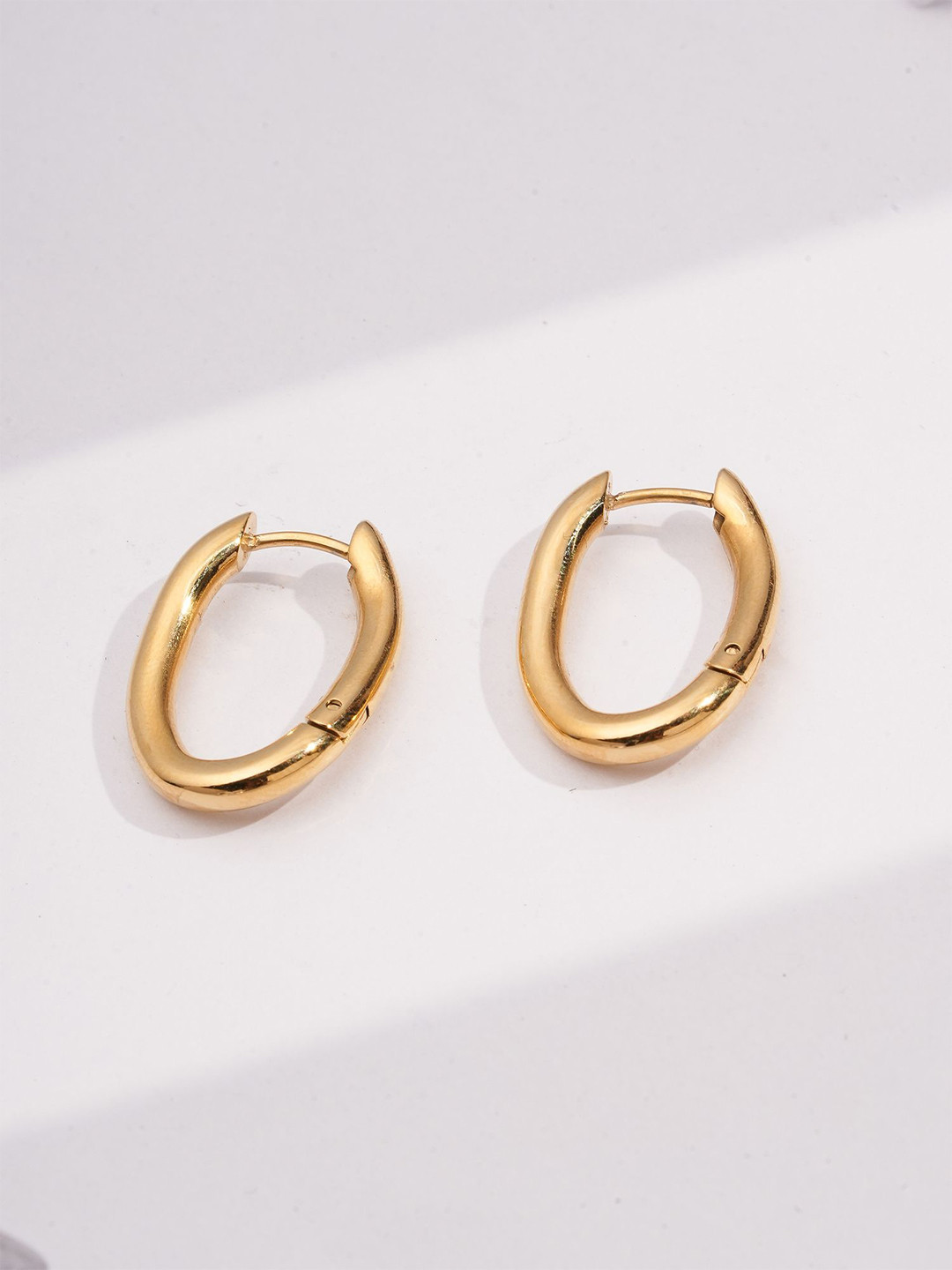 PALMONAS Gold-Plated Minimal Luxe Waterproof Hoop Earrings