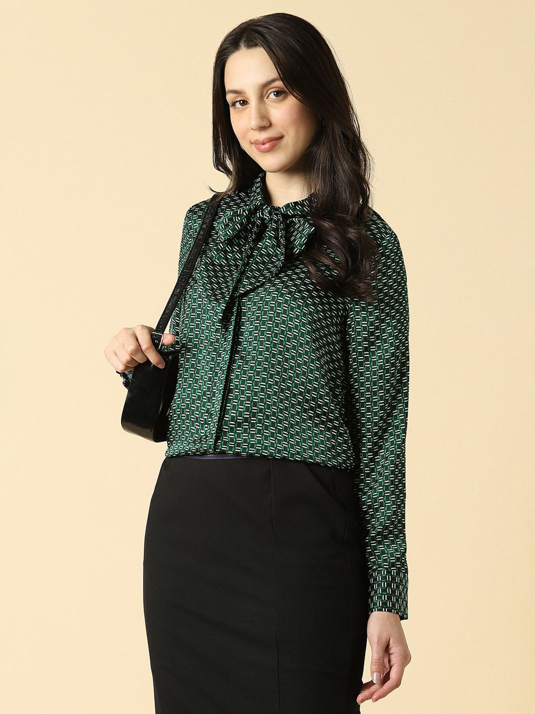 Allen Solly Abstract Printed Built-Up Collar Formal Shirt